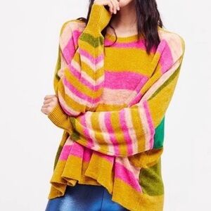 Free People All About You Striped Chenille Sweater EUC